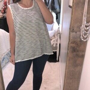 Green Envelope size 2X white & black striped top